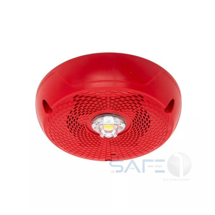 SPSCRLED - Sinalizador Acústico e Visual LED Vermelho de Teto System Sensor